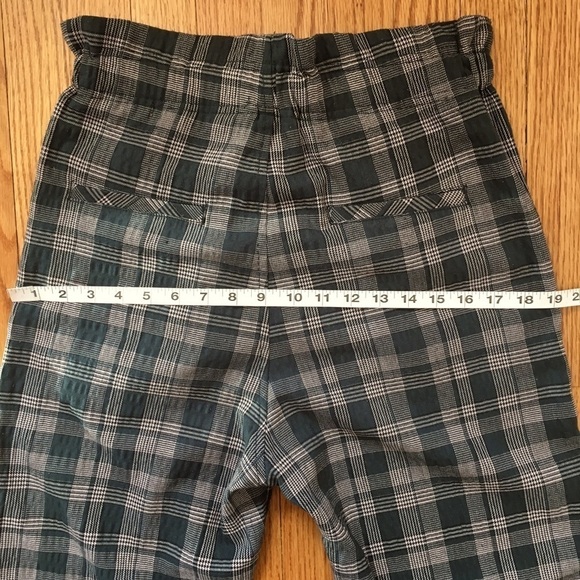 Free People Potato Sack High Rise Loose Fit Green Plaid Pant Size 2 - Picture 12 of 16